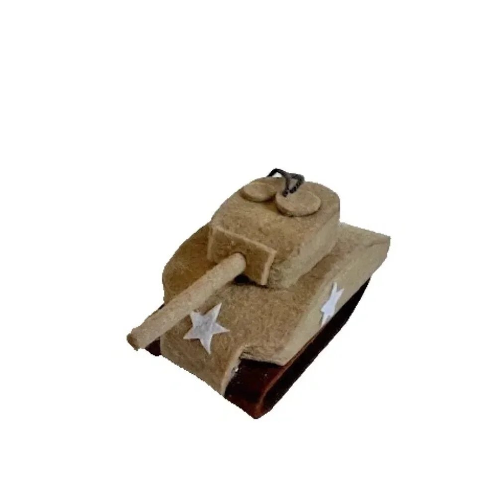 NEW Handcrafted US Army Sherman Tank Wool Felt Model Ornament